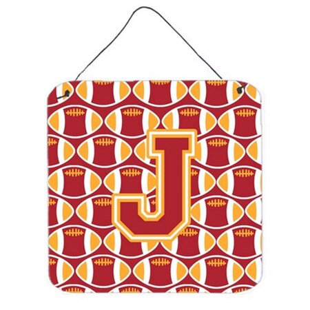 Carolines Treasures Letter J Football Cardinal and Gold Wall or Door Hanging Prints CJ1070-JDS66